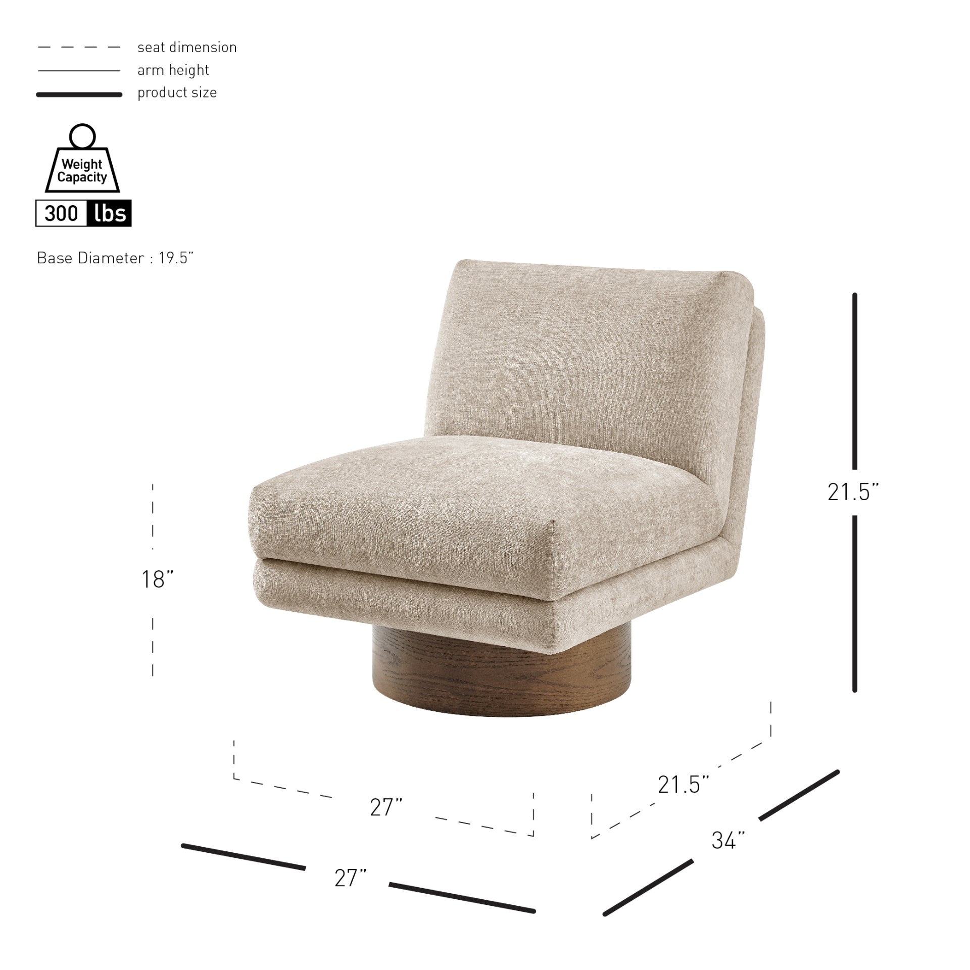 Zenda Fabric Swivel Accent Chair w/ Wooden Base - What A Room