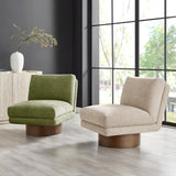Zenda Fabric Swivel Accent Chair w/ Wooden Base - What A Room