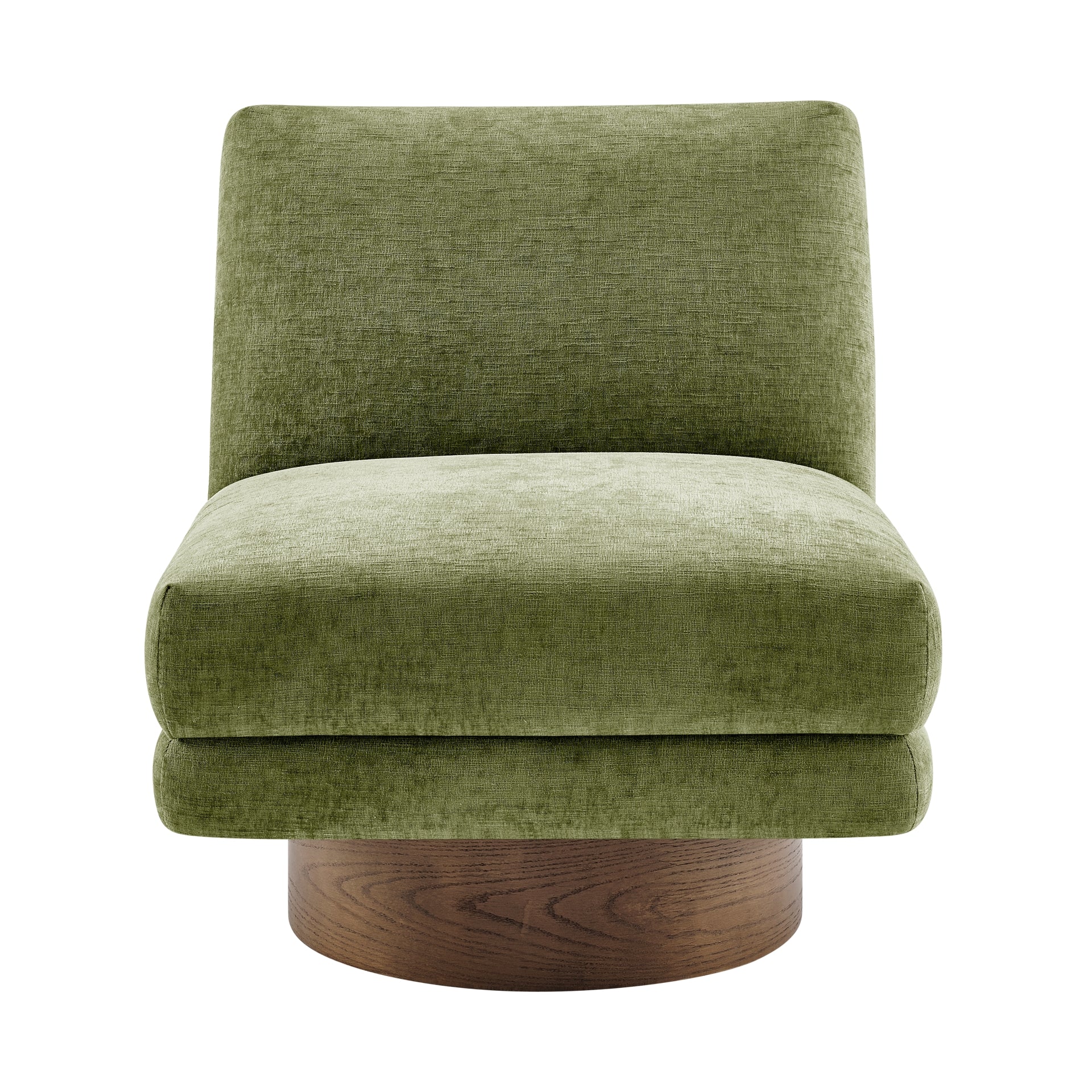 Zenda Fabric Swivel Accent Chair w/ Wooden Base - What A Room