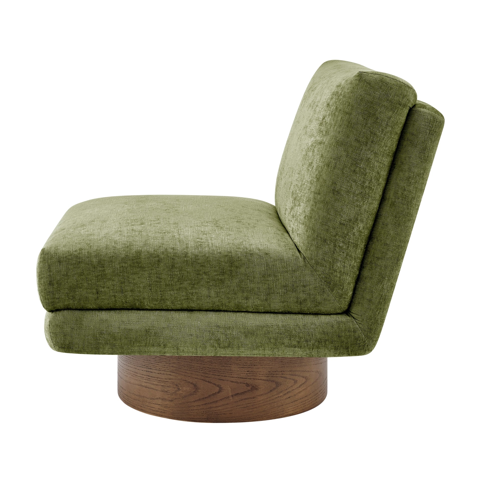 Zenda Fabric Swivel Accent Chair w/ Wooden Base - What A Room