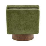 Zenda Fabric Swivel Accent Chair w/ Wooden Base - What A Room