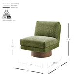 Zenda Fabric Swivel Accent Chair w/ Wooden Base - What A Room