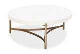 Lyon Round White Concrete and Metal Coffee Table - What A Room