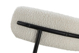 Aere Boucle Upholstered Metal Leg Dining Chair in Ivory and Black (Set of 2) - What A Room