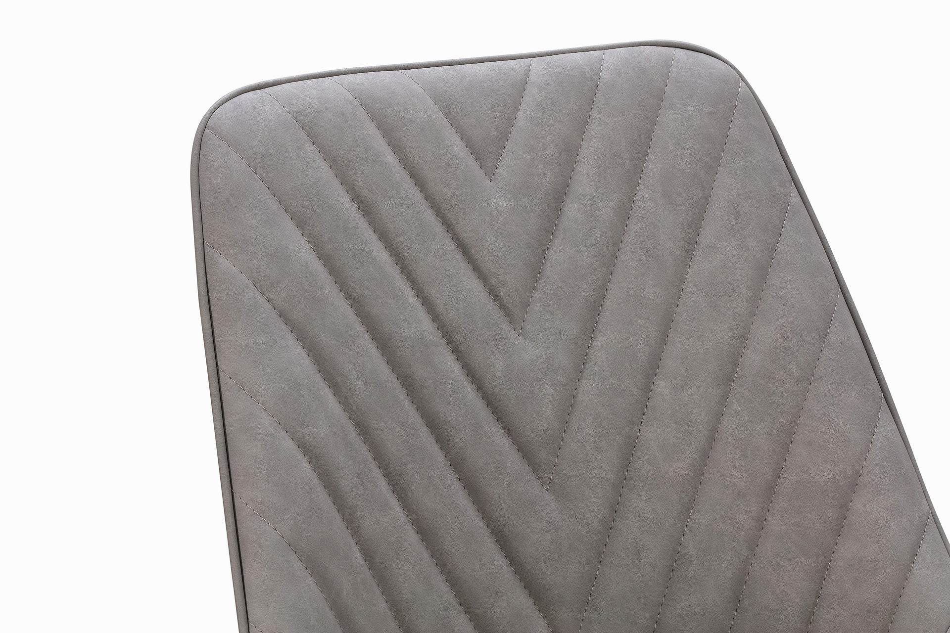 Lucia Metal Leg Upholstered Dining Chair in Anchor Gray Synthetic Leather and Gunmetal (Set of 2) - What A Room