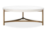 Lyon Round White Concrete and Metal Coffee Table - What A Room