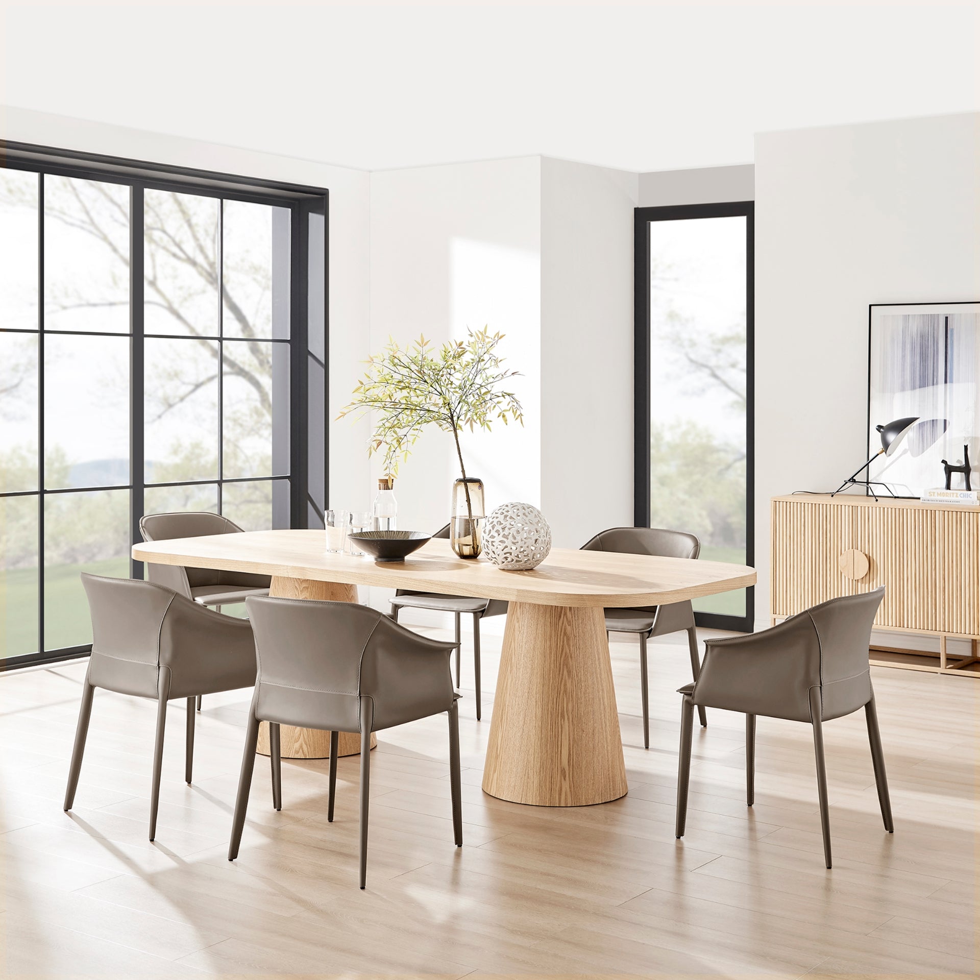 Callie Recycled Leather Dining Arm Chair - What A Room
