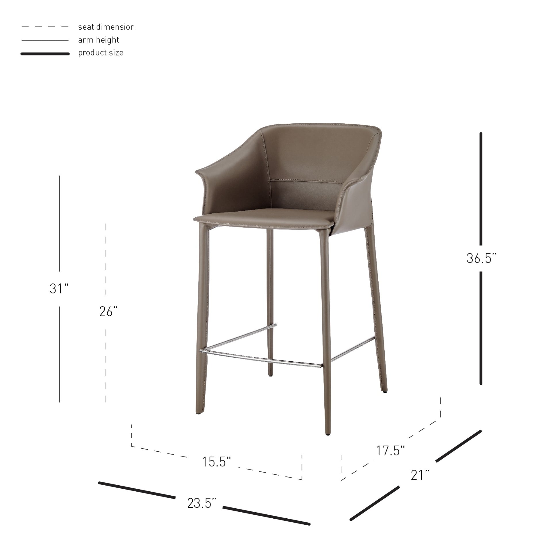 Callie Recycled Leather Counter Stool - What A Room