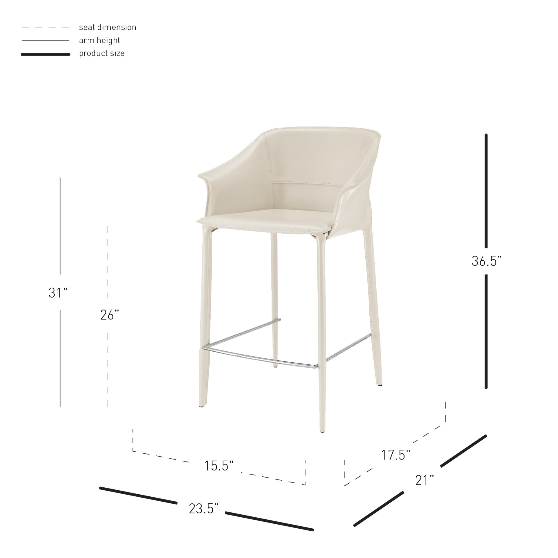 Callie Recycled Leather Counter Stool - What A Room
