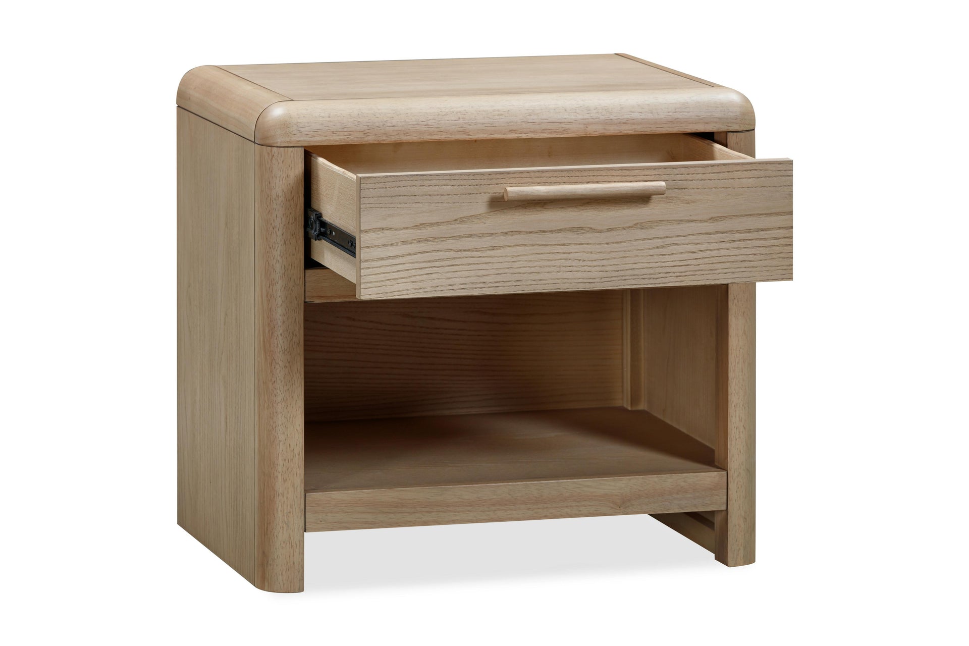 Furano One Drawer One Shelf Ash Wood Nightstand in Ginger - What A Room