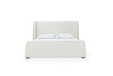 Presley Upholstered Wingback Platform Bed in Cottage Cheese Boucle - What A Room