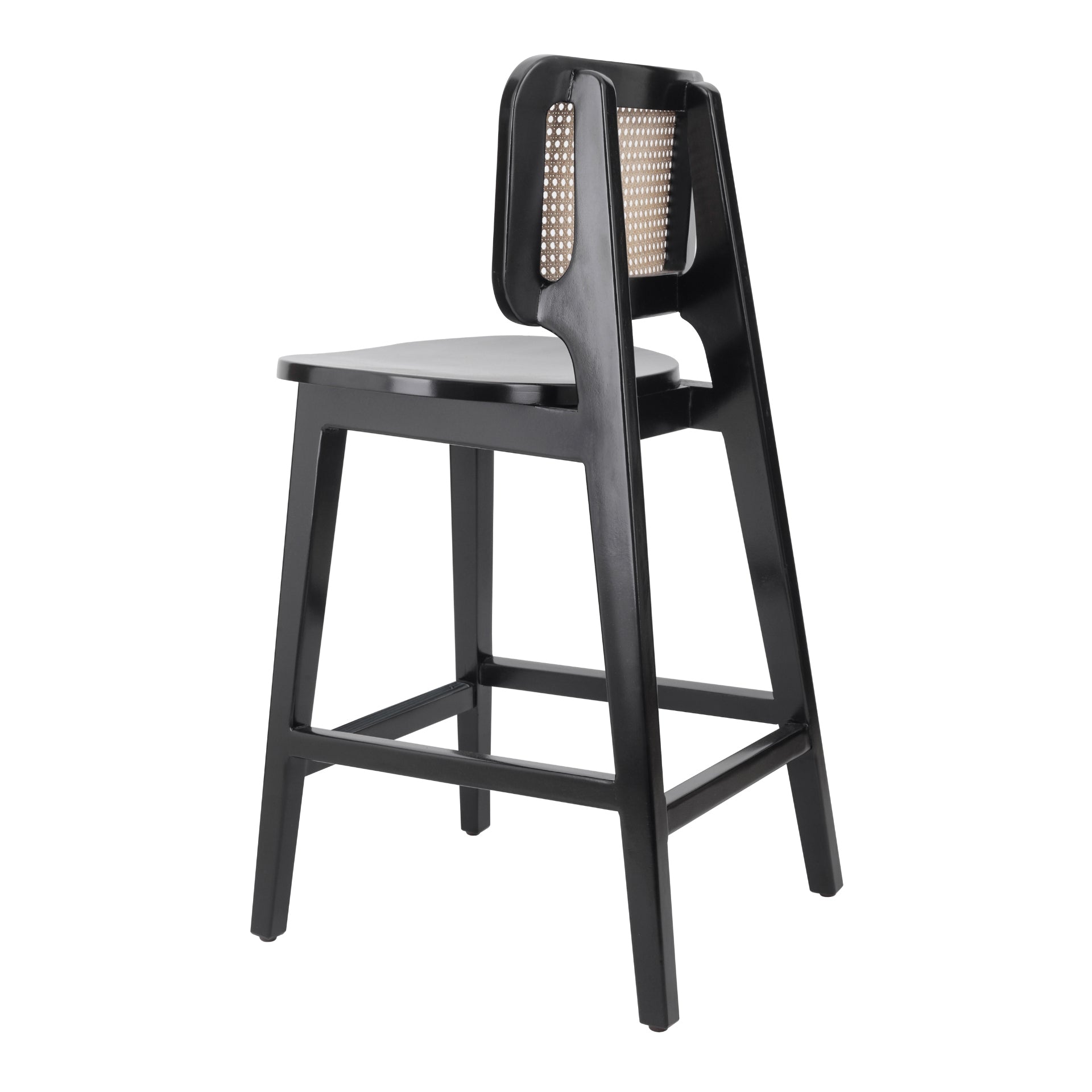 Maury Wood Counter Stool w/ Rattan - What A Room