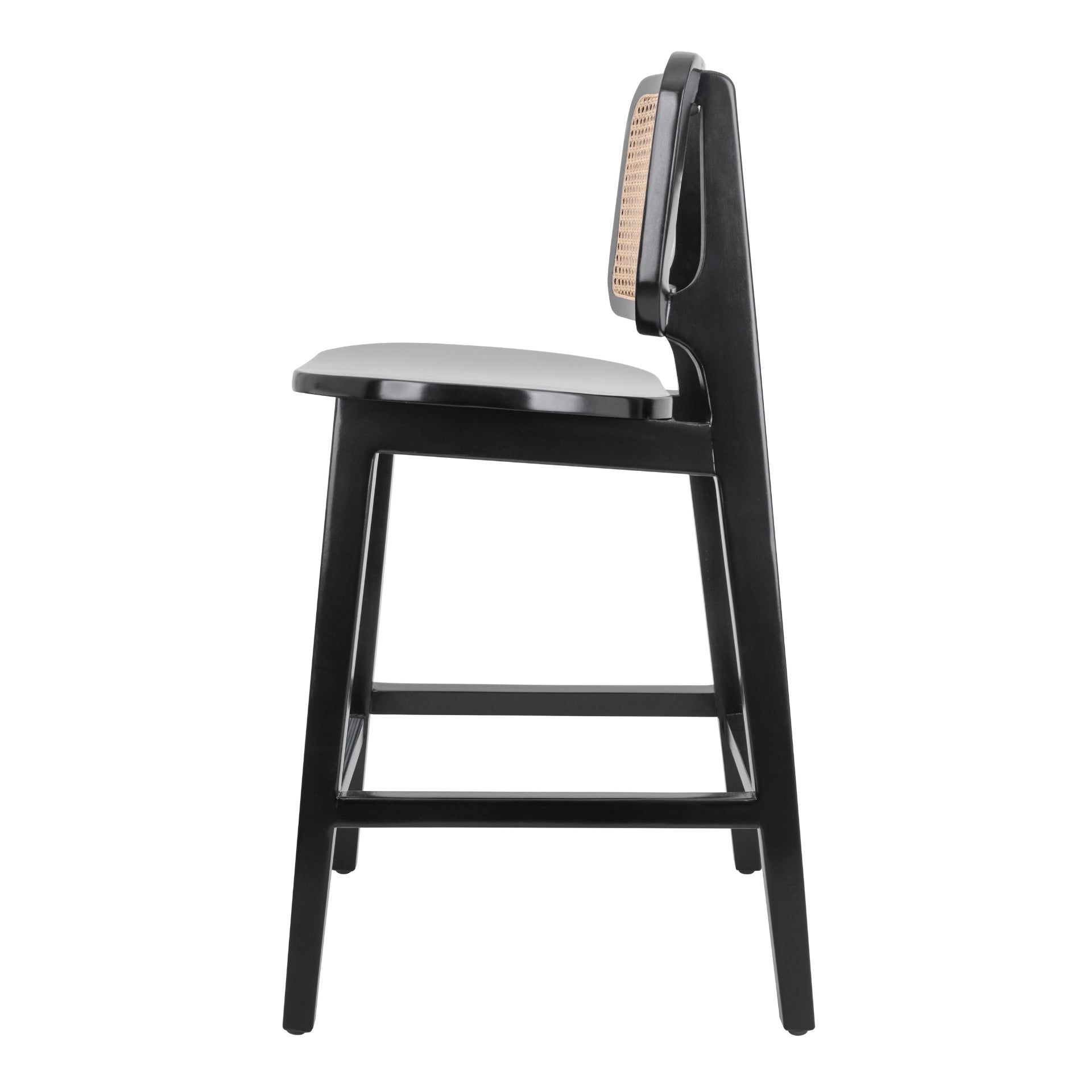 Maury Wood Counter Stool w/ Rattan - What A Room