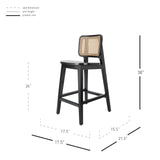 Maury Wood Counter Stool w/ Rattan - What A Room