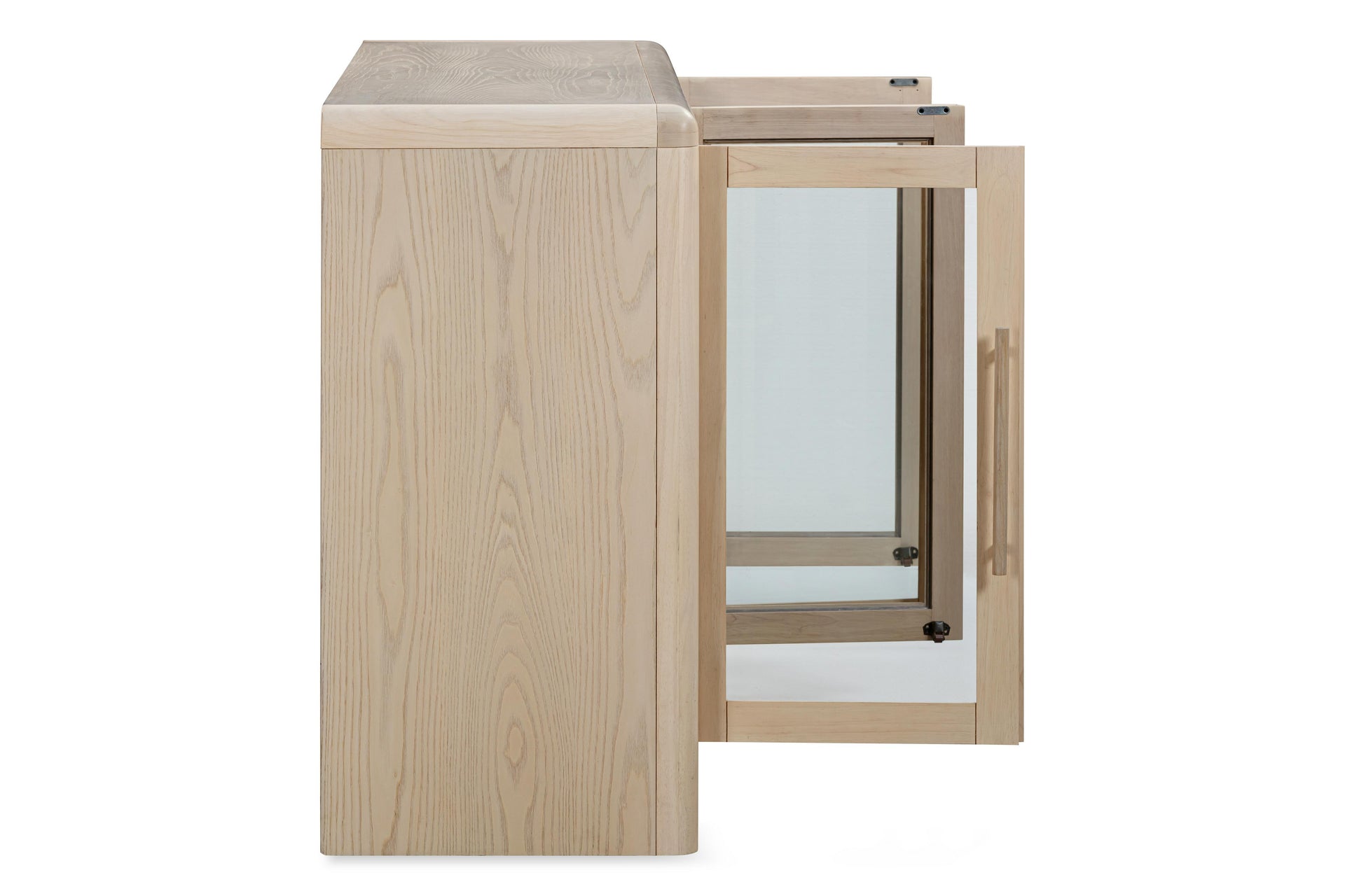 Liv Glass Door Ash Wood Sideboard in White Sand - What A Room
