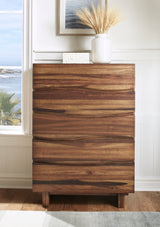 Ocean Five Drawer Solid Wood Chest in Natural Sengon - What A Room