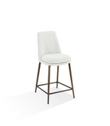 Wyatt Upholstered Counter Stool in Ricotta Boucle and Bronze Metal - What A Room