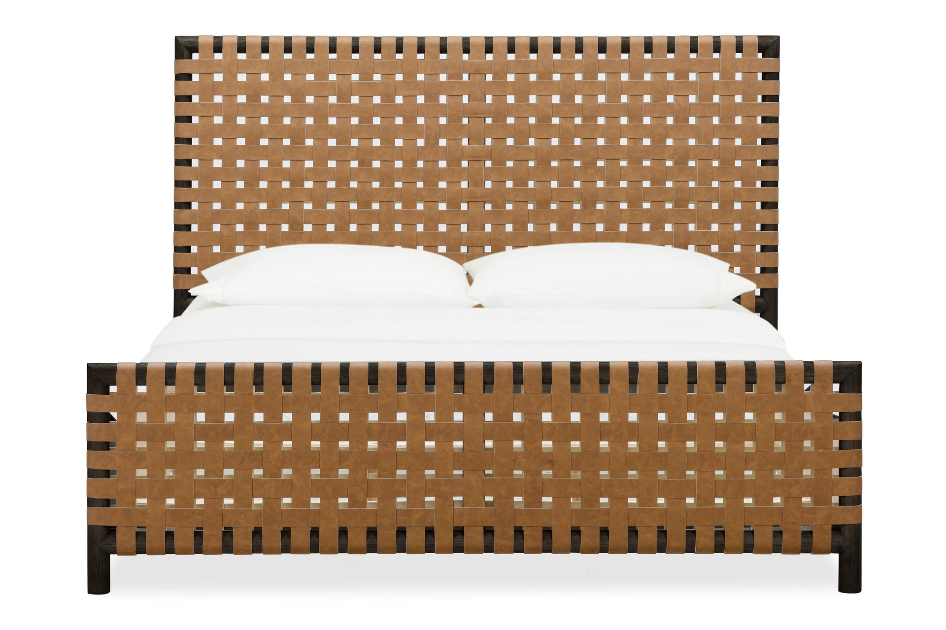 Dorsey Woven Panel Bed in Basalt Grey and Ginger - What A Room