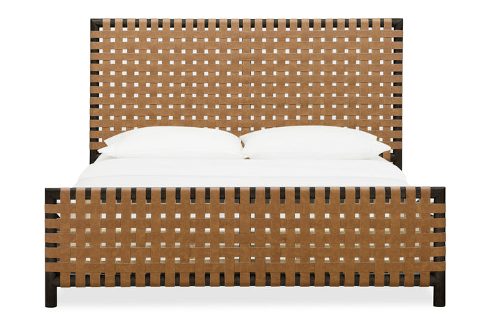 Dorsey Woven Panel Bed in Basalt Grey and Ginger - What A Room