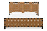 Dorsey Woven Panel Bed in Basalt Grey and Ginger - What A Room