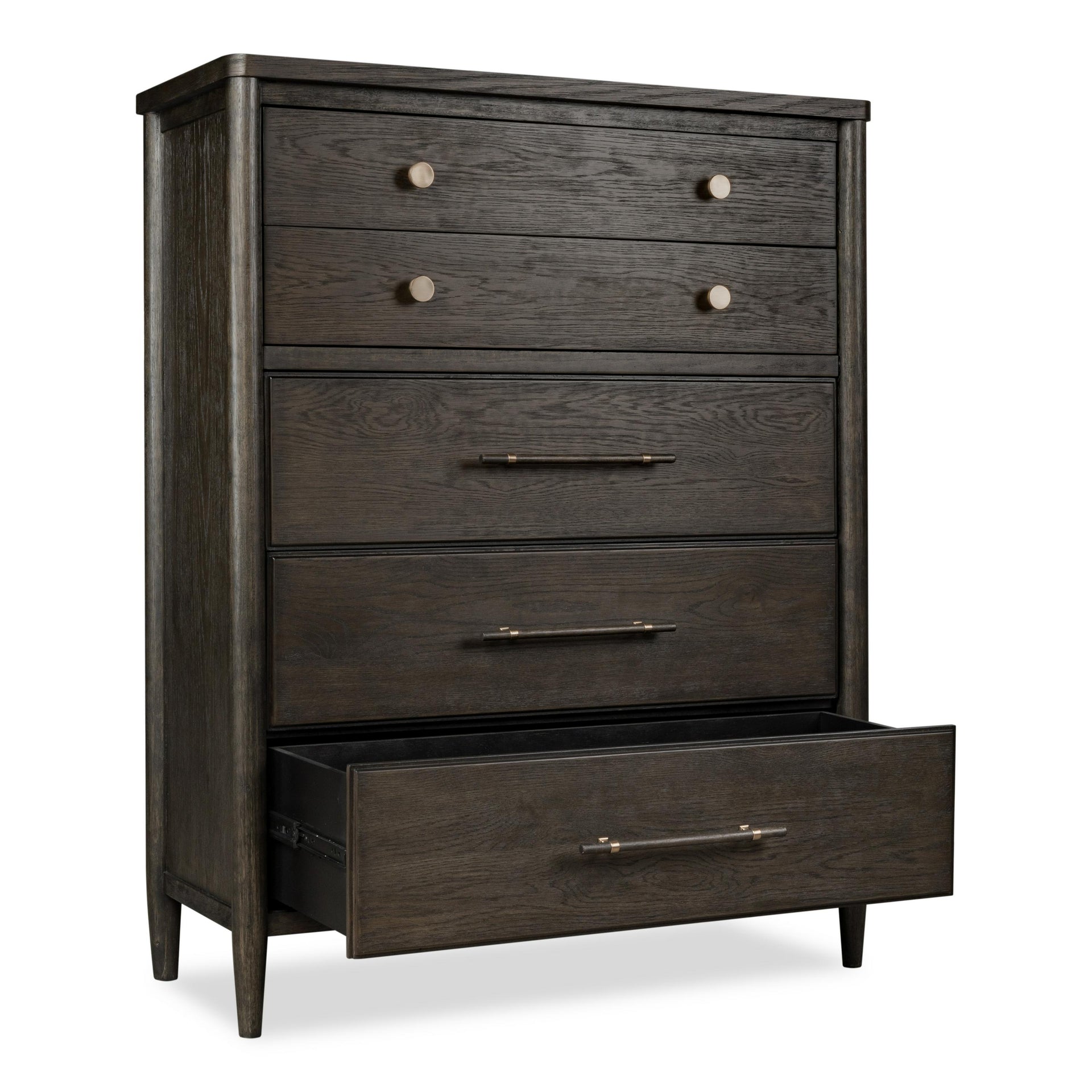 Rockport Five Drawer Oak Wood Chest in Yin - What A Room