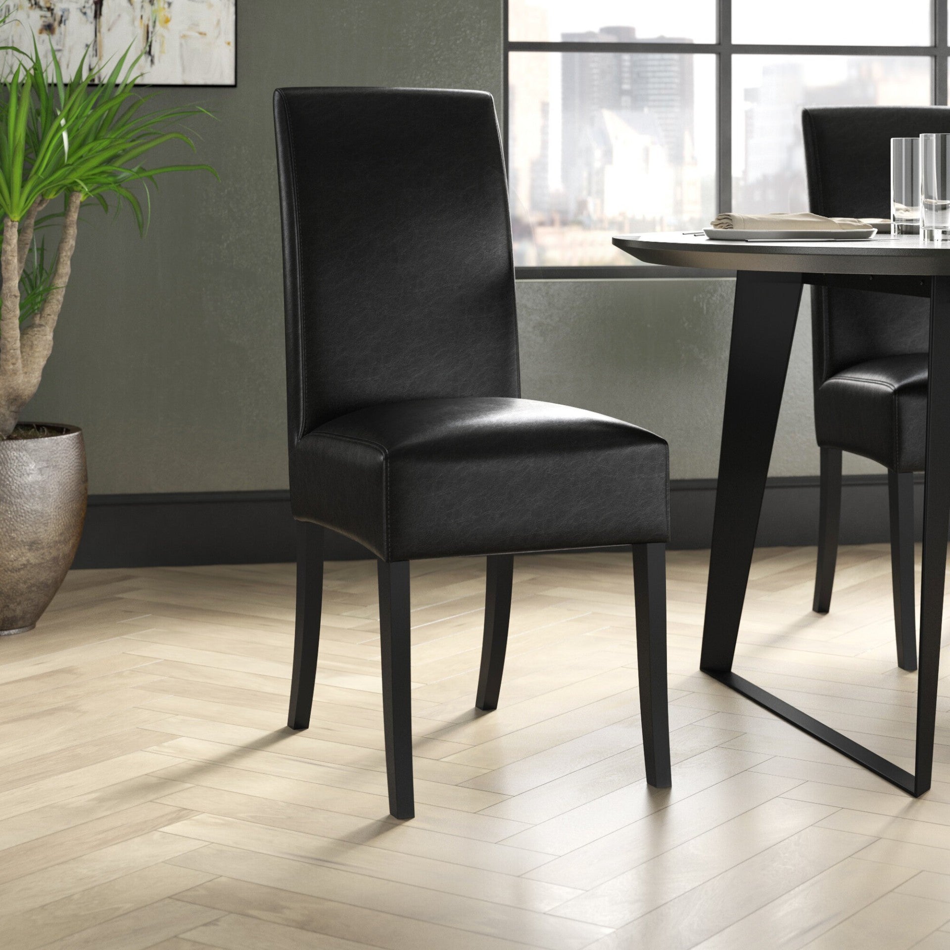 Valencia Leather Dining Side Chair - What A Room