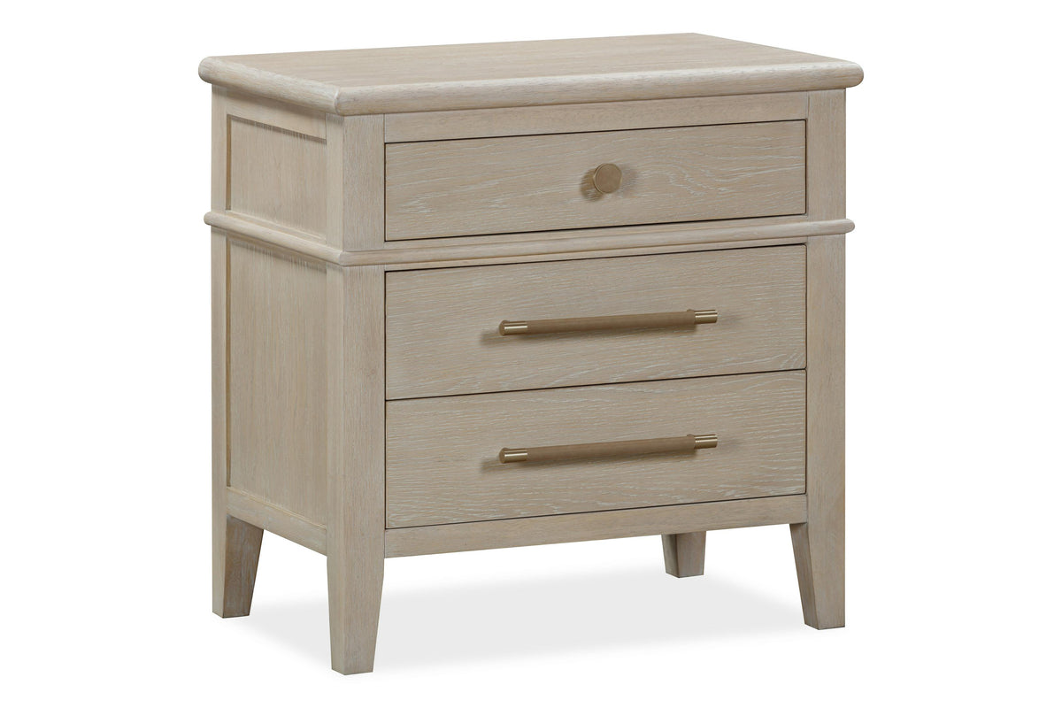 Camden Three Drawer Oak Wood Nightstand in Chai - What A Room