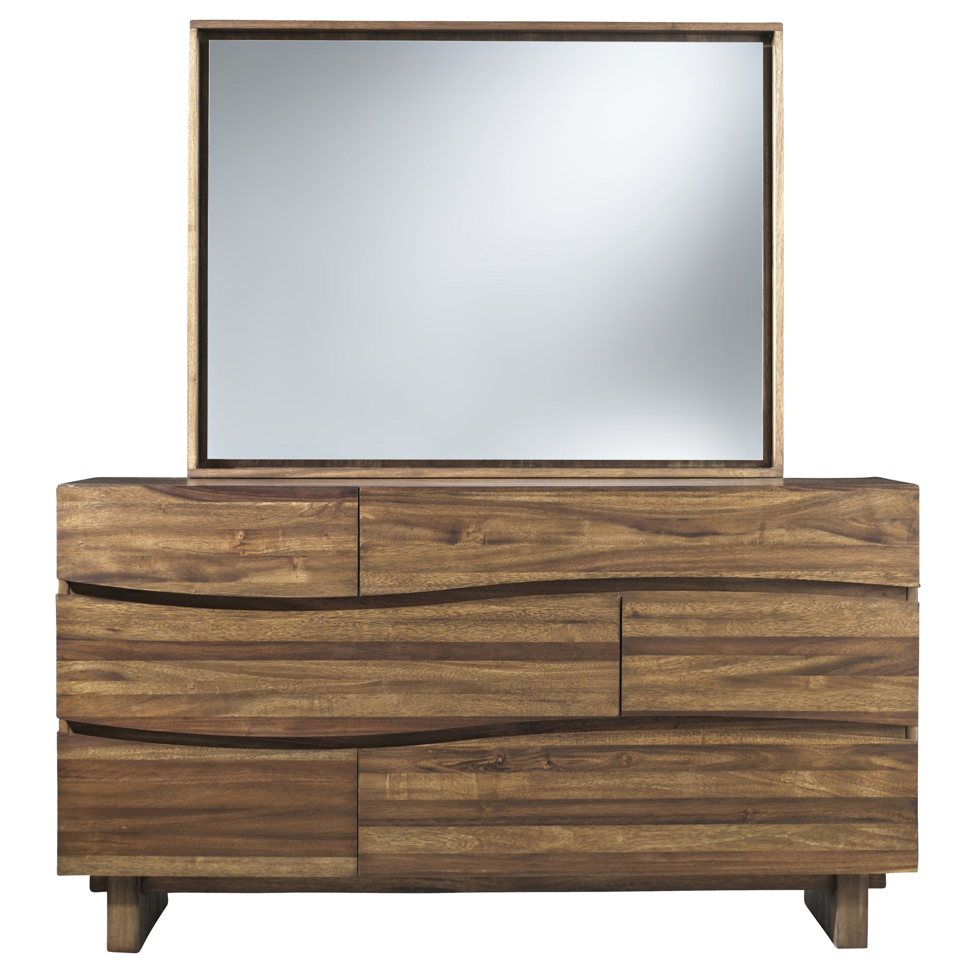 Ocean Six Drawer Solid Wood Dresser in Natural Sengon - What A Room