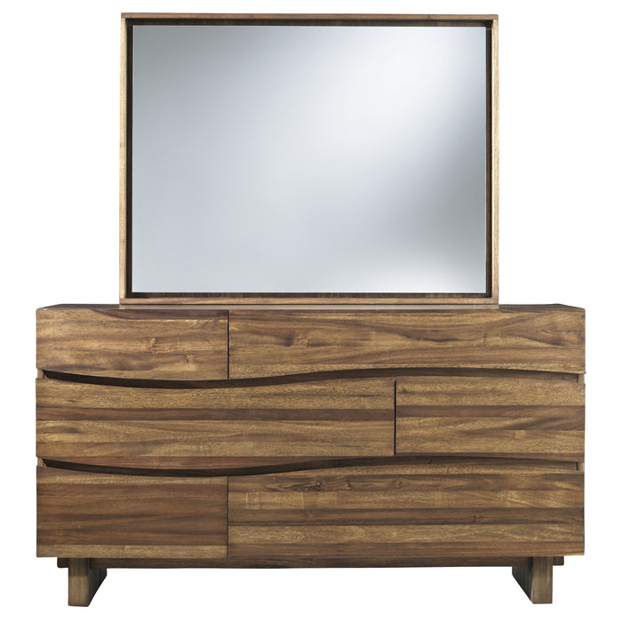 Ocean Six Drawer Solid Wood Dresser in Natural Sengon - What A Room