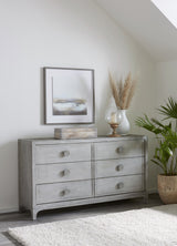 Boho Chic Six-Drawer Dresser in Washed White - What A Room