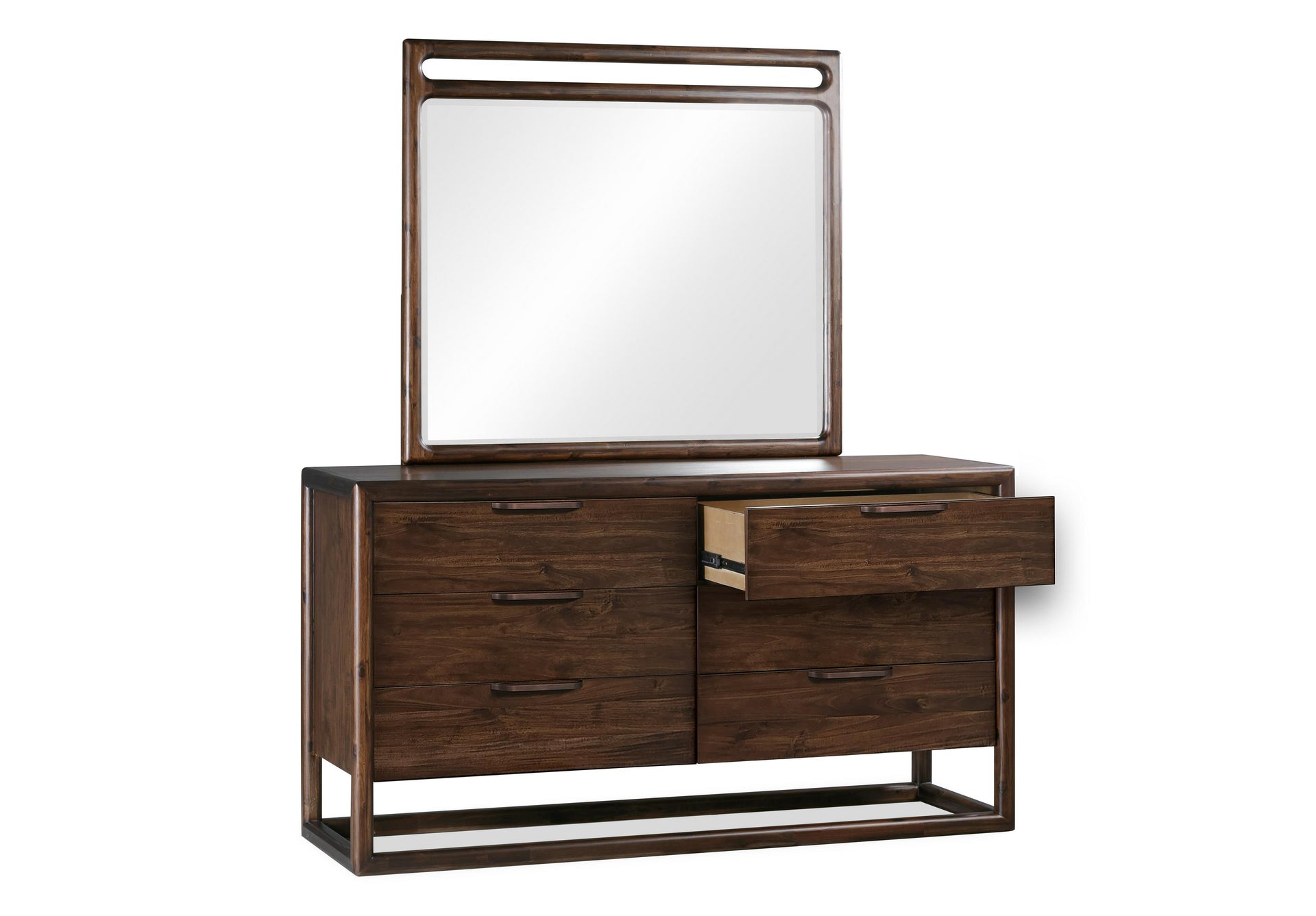 Sol Beveled Glass Wall or Dresser Mirror in Brown Spice - What A Room