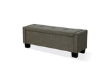 Madeleine Tufted Storage Bench in Dolphin Linen - What A Room