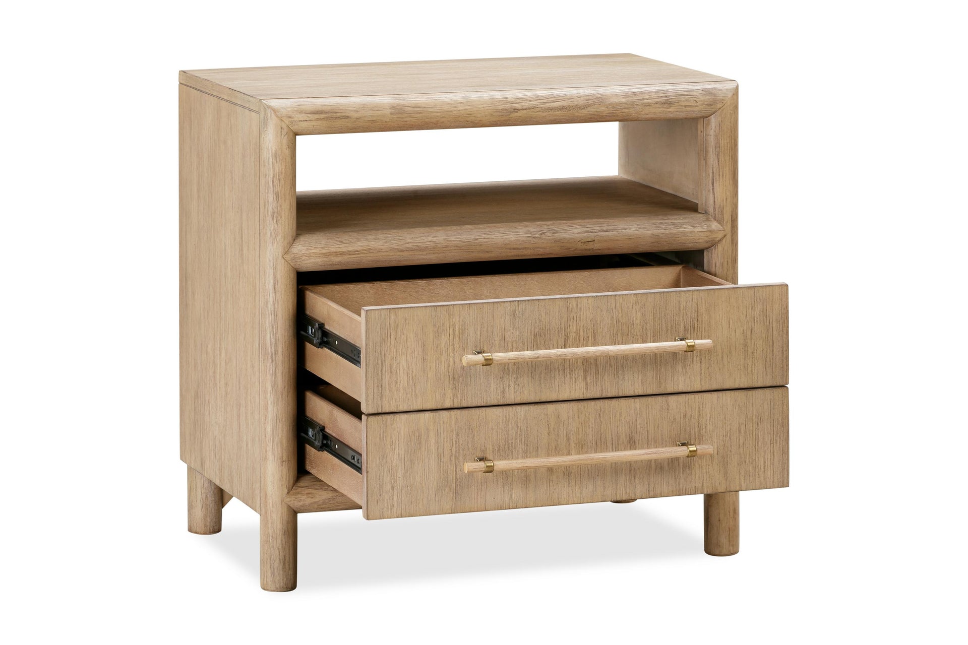 Dorsey Two Drawer USB-charging Nightstand in Granola - What A Room