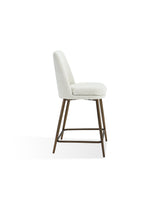 Wyatt Upholstered Counter Stool in Ricotta Boucle and Bronze Metal - What A Room