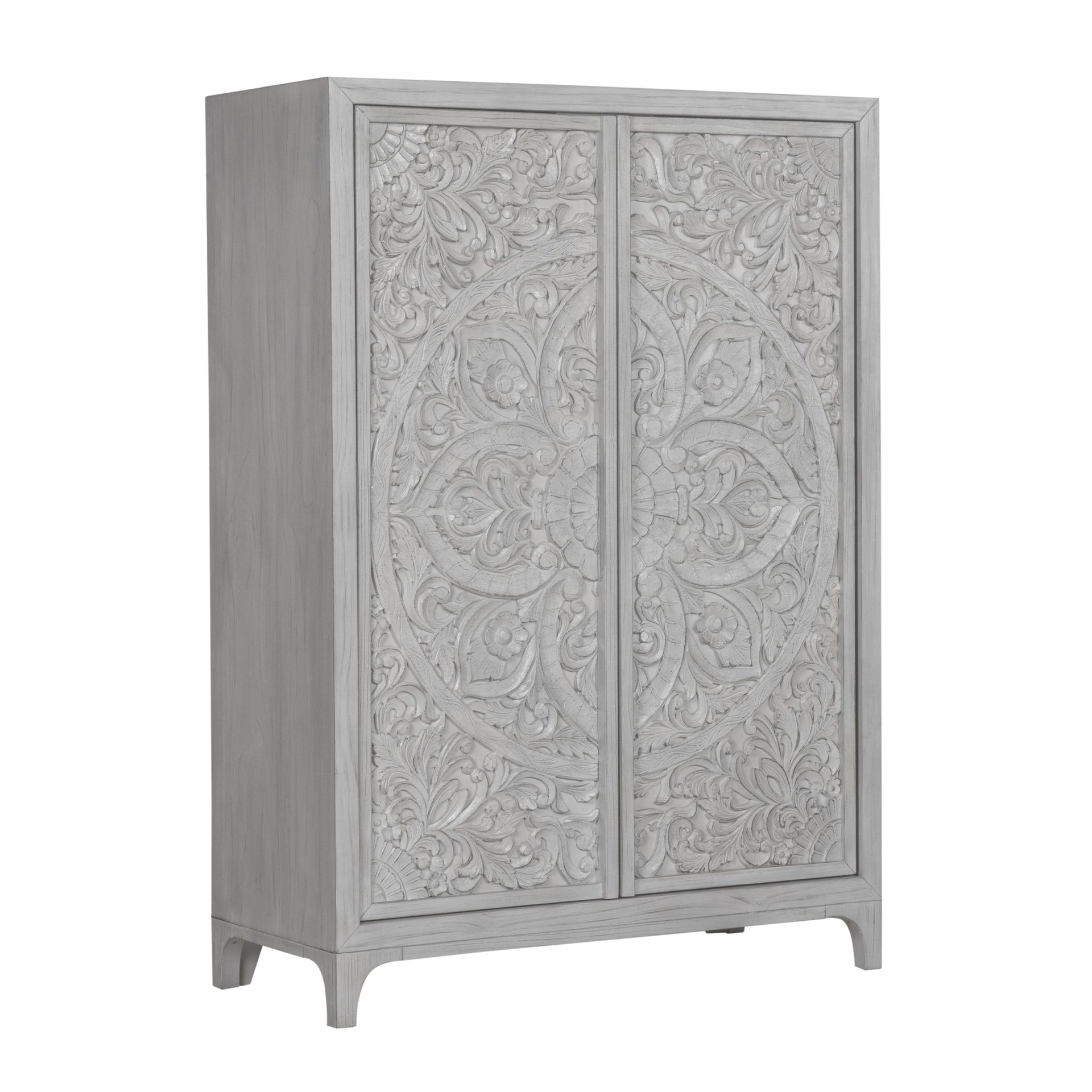 Boho Chic Wardrobe Chest in Washed White - What A Room