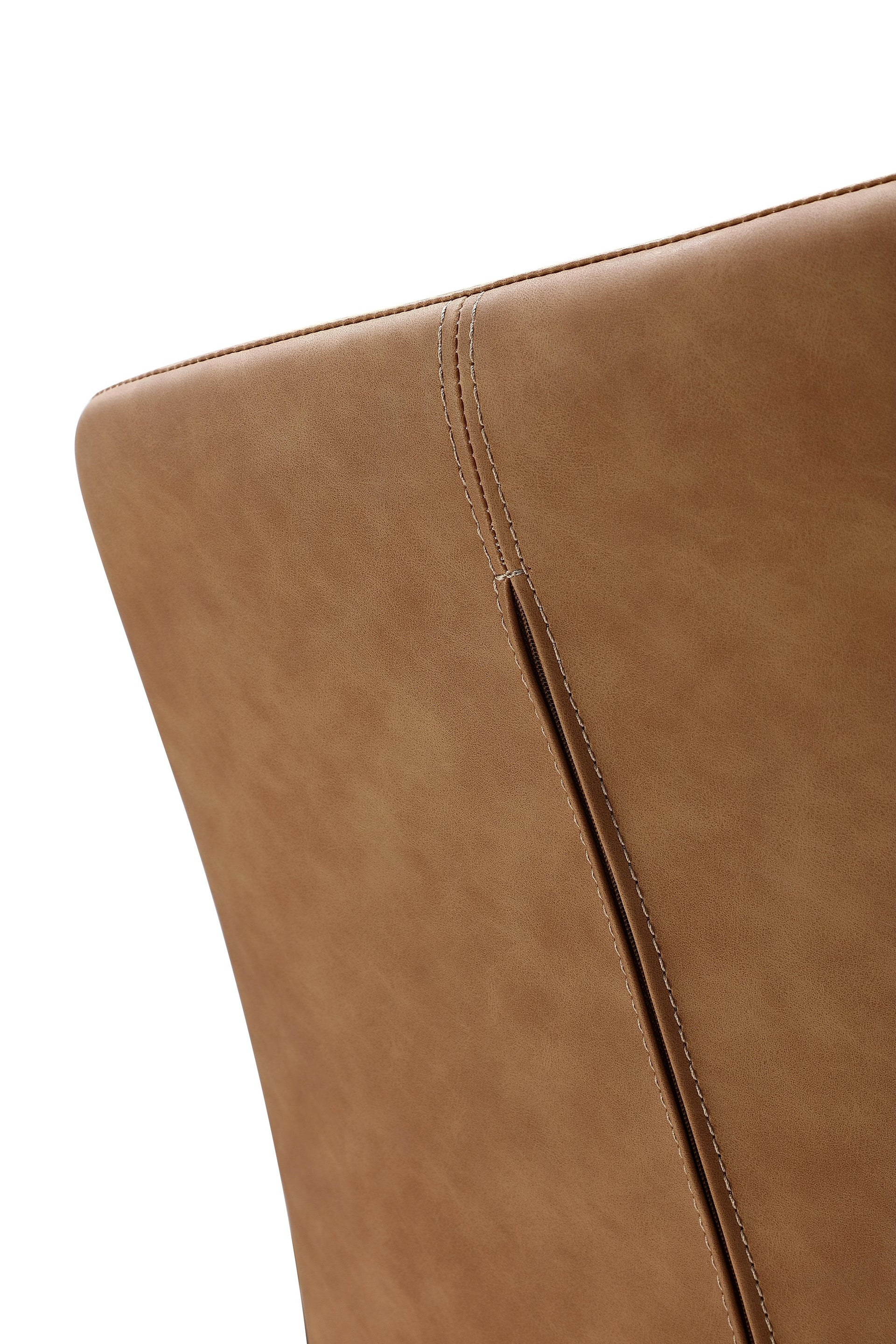 Nicoya Upholstered Dining Chair in Buckskin Synthetic Leather and Black (Set of 2) - What A Room