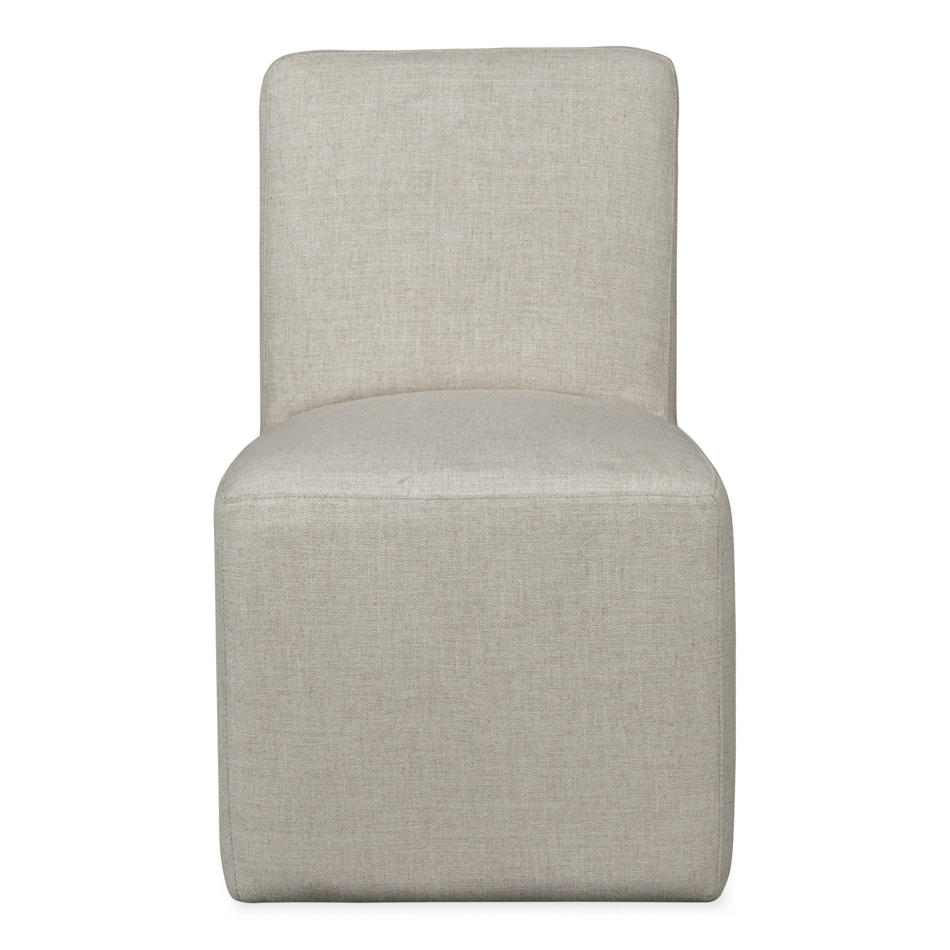Liv Fully Upholstered Dining Chair in Natural Linen (Set of 2) - What A Room