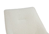 Cyrus Upholstered Dining Chair in Cottage Cheese Boucle and Brushed Bronze Metal (Set of 2) - What A Room