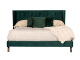 Nova Domus Durango Modern Green Fabric & Walnut Bed - What A Room