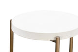 Lyon Round White Concrete and Metal Side Table - What A Room