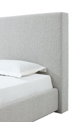 One Upholstered Platform Bed in Cotton Ball Boucle - What A Room