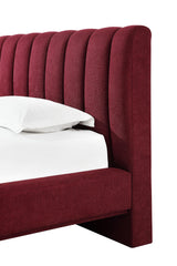 Savage Maximalist Upholstered Bed in Ruby Chenille - What A Room