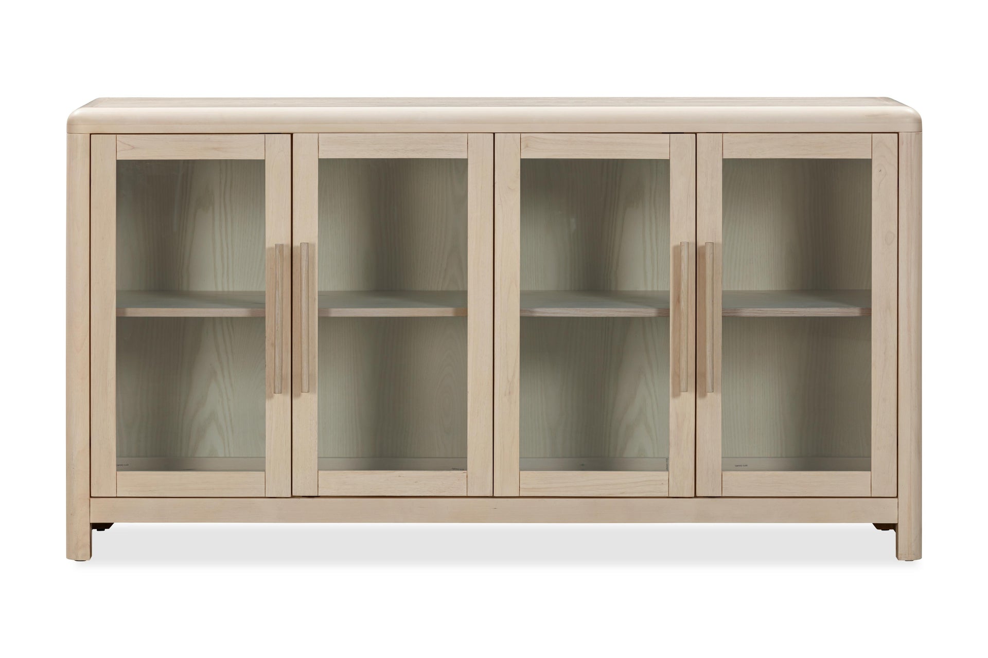 Liv Glass Door Ash Wood Sideboard in White Sand - What A Room