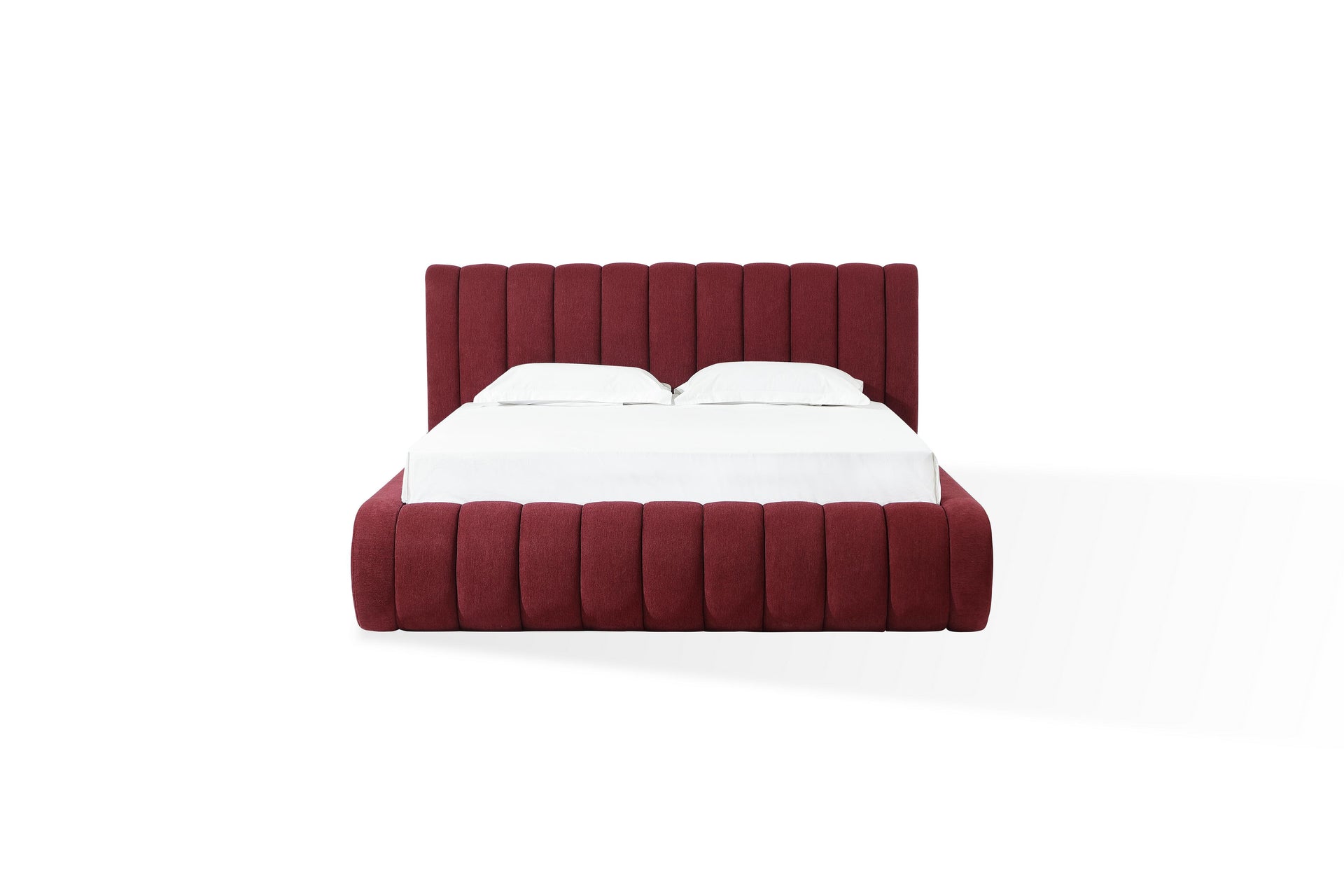 Savage Maximalist Upholstered Bed in Ruby Chenille - What A Room