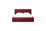Savage Maximalist Upholstered Bed in Ruby Chenille - What A Room