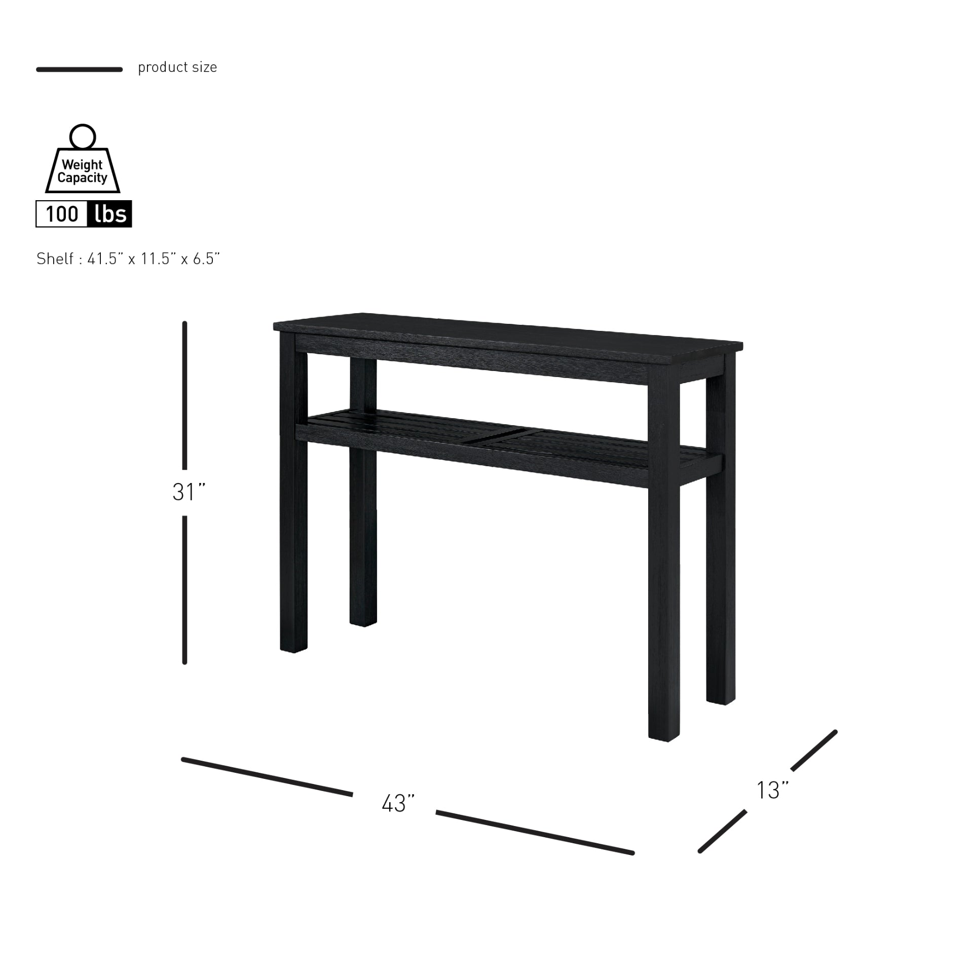 Tiburon  Console Table with Shelf - What A Room
