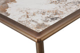 Tulum Stone Top Dining Table with Bronze Metal Base - What A Room
