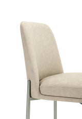 Dion Upholstered Counter Stool in Camel Synthetic Leather and Brushed Nickel Metal - What A Room