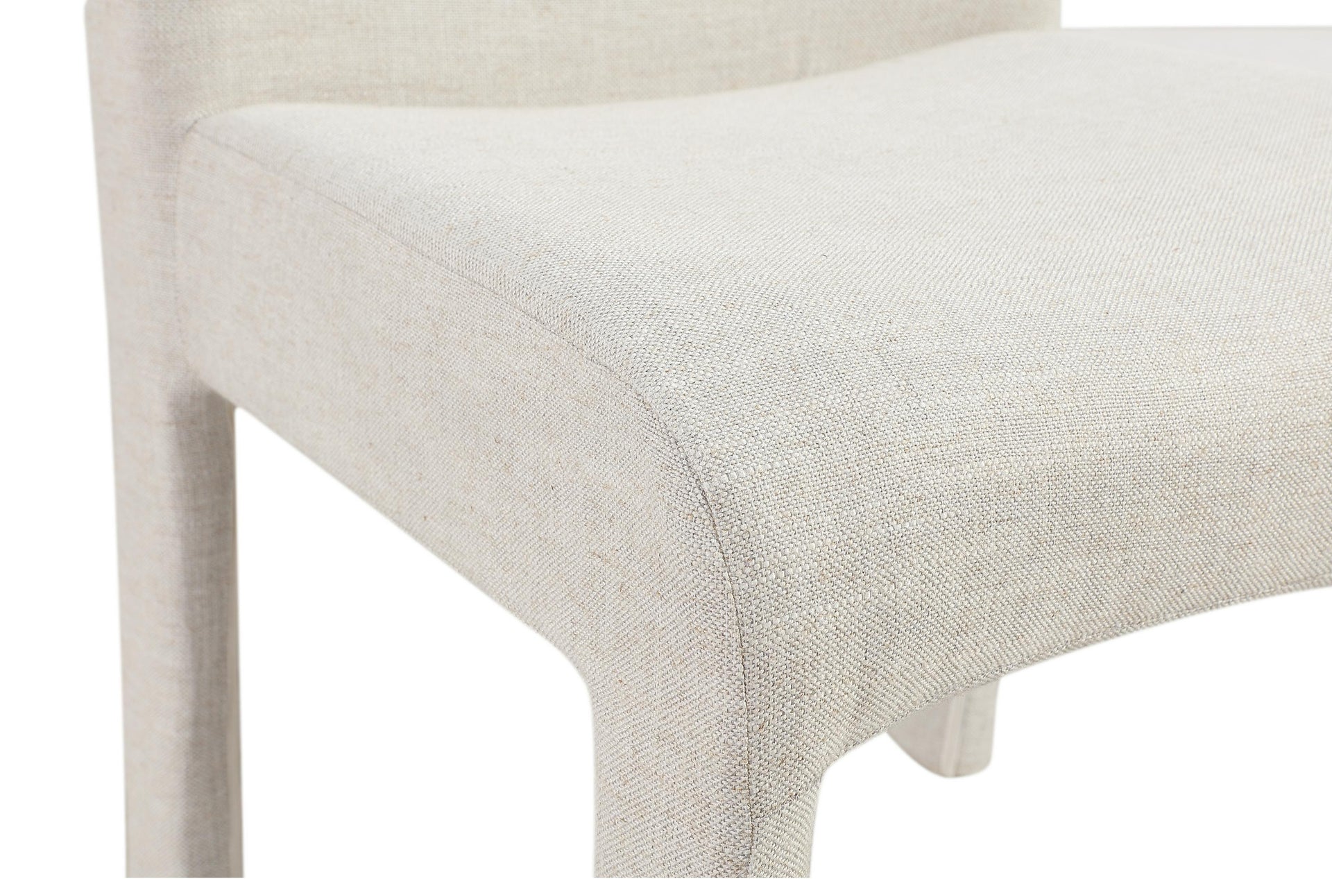 Devon Fully Upholstered Dining Chair in Turtle Dove Linen (Set of 2) - What A Room