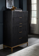 Kentfield Solid Wood Six Drawer Cheset in Black Drifted Oak - What A Room